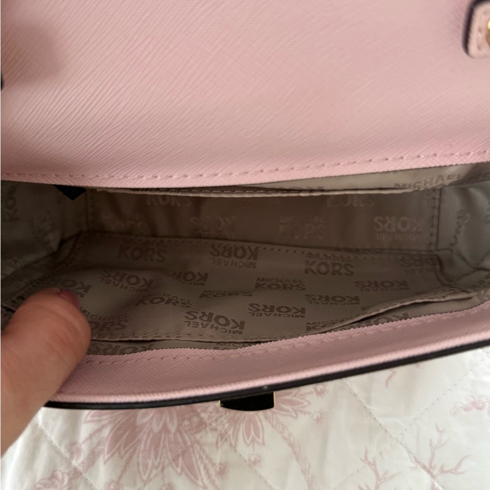 Michael Kors Pink Tina Small Leather Crossbody - Picture 4 of 6